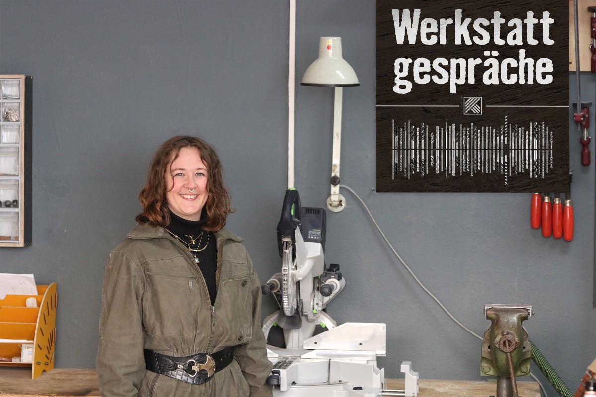 Kira Teige steht in ihrer offenen Werkstatt „Machstatt“ in Berlin Friedrichshain. 