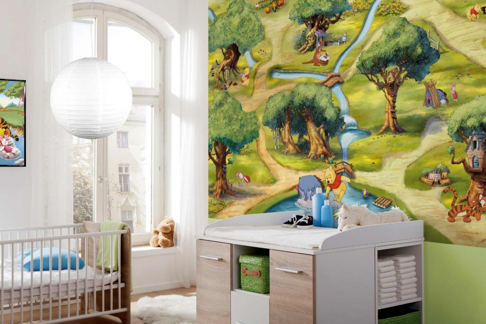 Winnie The Pooh Tapete Disney Wandbild Groß für Baby Kinderzimmer Schlafzimmer 