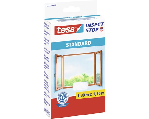 Fliegengitter für Fenster tesa Insect Stop Standard ohne Bohren weiss 130x150 cm-0
