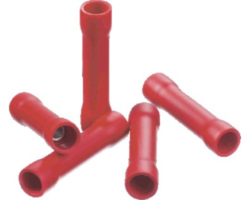 50x Quetschabelschuhe isoliert Stossverbinder Kabelverbinder rot Industriew U7S8 