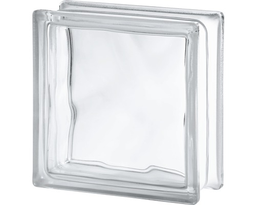 6 Stück Glasbausteine Glasstein Glassteine WOLKE KLAR Sahara 19x19x8cm 