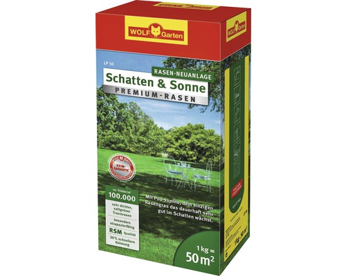 Rasensamen WOLFGarten Premium SchattenSonne 1 kg 50 m² bei HORNBACH