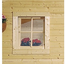 Einzelfenster für Gartenhaus 28 mm Karibu (Dreh/Kipp) Anschlag rechts 69x80 cm natur-thumb-0