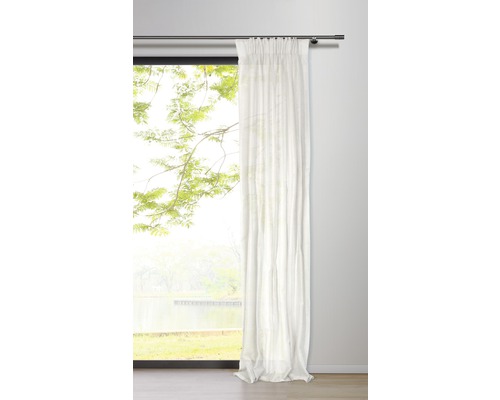 Vorhang mit Gardinenband soft weiß 135x245 cm