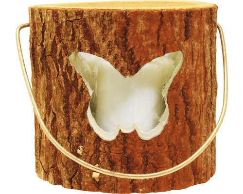 Windlicht Holz Schmetterling Ø 18 H 15 cm