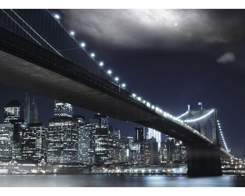 Fototapete selbstklebend Papier 53004 Brooklyn Bridge at Night 8-tlg. 198 x 272 cm