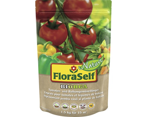Tomatendünger und Balkongemüsedünger FloraSelf Nature® BIORGA organischer Dünger 1,5 kg vegan