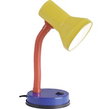 Bürolampe 1-flammig Metall/Kunststoff HxØ 300x130 mm Junior blau/rot/gelb mit Flexarm + Kippschalter-thumb-1