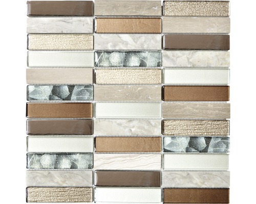 Glasmosaik NIGHT 68X mix braun/beige 29,8x29,8 cm