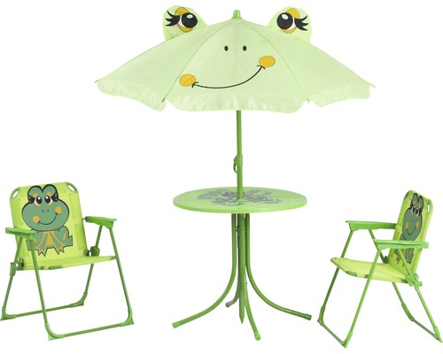 Kinder Gartenmöbelset Siena Garden Frosch Textil 2-Sitzer 4-teilig