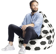 Sitzkissen Sitting Point Sitzsack Beanbag Fussball L weiß 70x90 cm-thumb-3