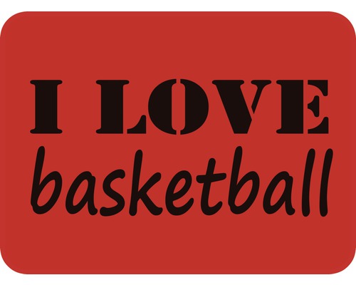 Dekorschablone I love Basketball 56 x 43 cm
