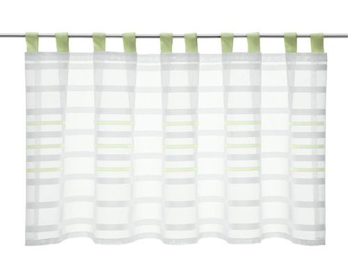Scheibengardine Schlaufen Stripes grün 50x140 cm | HORNBACH