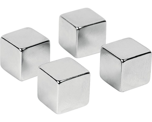 Dekomagnete Magic Cube 4er-Set silber