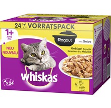 Katzenfutter nass whiskas Ragout 1+ in Gelée Geflügel 24 x 85 g-thumb-0