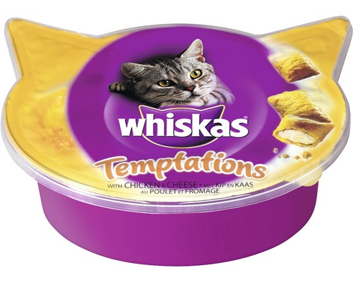 Katzensnack Whiskas Temptations Knusper-Taschen Huhn und Käse 60 g
