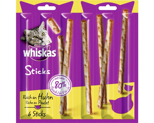 Katzensnack Whiskas Sticks Reich an Huhn 6 Stück