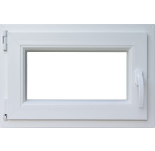 Kellerfenster Dreh-Kipp Kunststoff RAL 9016 verkehrsweiß 600x400 mm DIN Links (2-fach verglast)-thumb-0