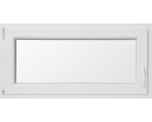 Kellerfenster Dreh-Kipp Kunststoff RAL 9016 verkehrsweiß 1000x500 mm DIN Links (2-fach verglast)