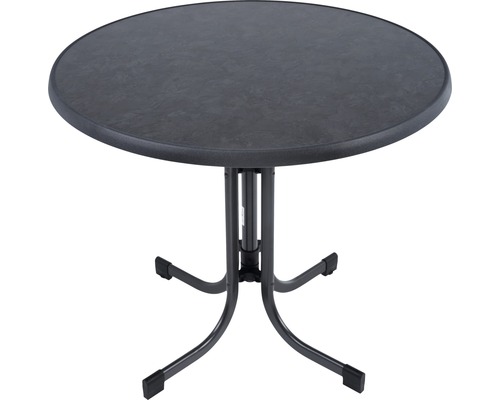 Gartentisch mit Sevelit Tischplatte Ø 86 x H 72 cm klappbar schiefer