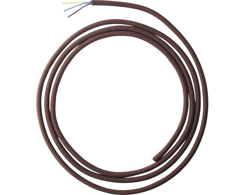 Kabel Textil H03RT-H 3x0,75 mm² für antike Leuchten in schwarz gold oder braun 