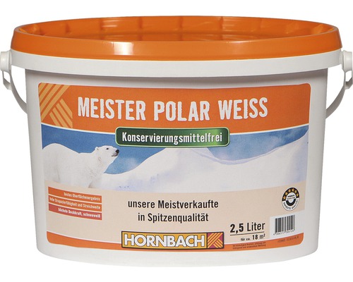 Wandfarbe Meister Polarweiß konservierungsmittelfrei 2,5 l