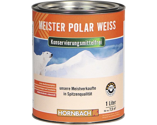 Wandfarbe Meister Polarweiß konservierungsmittelfrei 1 l