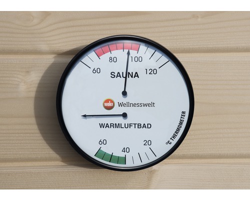 Sauna Doppelhygrometer Weka Ø 160 mm mit 2 Anzeigetafeln