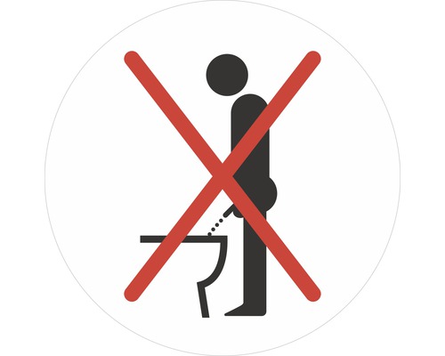 Aufkleber Rund 8 cm Männer Pinkeln im Stehen verboten Sticker  Bad WC
