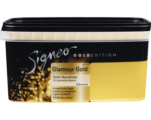 Wandfarbe SIGNEO Goldedition Glamour Gold 1 l
