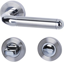 Rosettengarnitur Solid 4 edelstahl/poliert/satiniert WC für Bad + WC Türen-thumb-0