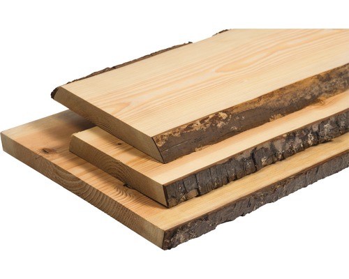 Massivholzbrett Douglasie beidseitig unbesäumt mit Baumkante 30x300-350x1200 mm