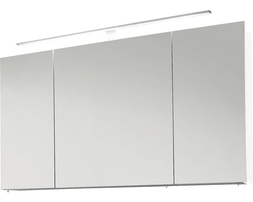 Spiegelschrank Marlin Bad 3040 Weiß hochglanz 120 cm breit 3-türig glänzend