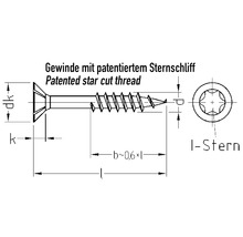 JD Plus Universalschraube Senkkopf m. I-Stern 3,5x30 mm Edelstahl A2, 200 Stück-thumb-1