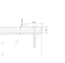 SKANDOR Treppenkantenprofil silber eloxiert gelocht 9,5x24,5x2700 mm-thumb-2