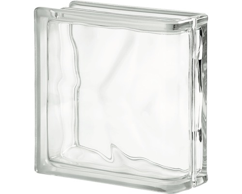 1 Doppel-Endstein Randstein Glasbausteine Glassteine WOLKE KLAR Sahara 19x19x8cm 
