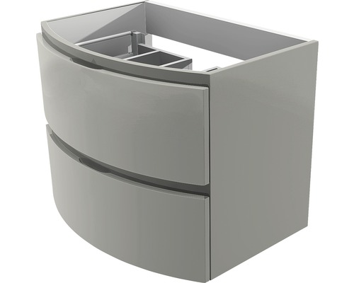 Waschtischunterschrank Baden Haus Vague BxHxT 69 x 55 cm x 52 cm Frontfarbe grau hochglanz glanz-0