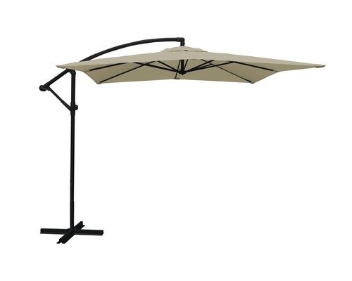 Ampelschirm Soluna Sonnenschirm Granville 250x250 cm Höhe 270 cm ecru inkl. Kreuzfußständer
