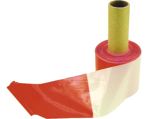 Absperrband Flatterband Warnband rot/weiß 100 m, 80 mm-0