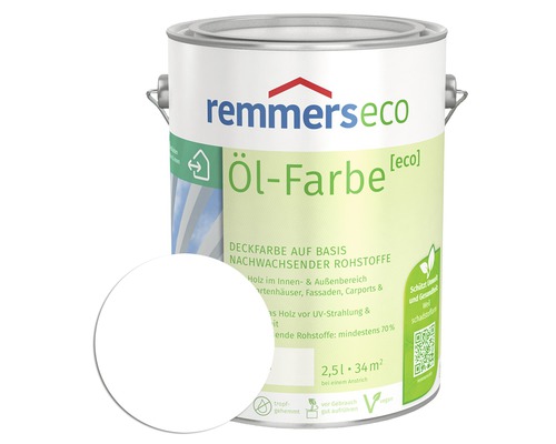 Remmers eco Öl-Farbe Holzfarbe RAL 9016 weiß 2,5 l