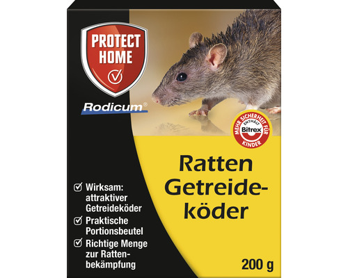 Rattenköder Getreideköder Protect Home Rodicum 200 g zur Verwendung in Köderboxen-0