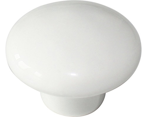 Möbelknopf Porzellan weiß ØxH 32/24 mm