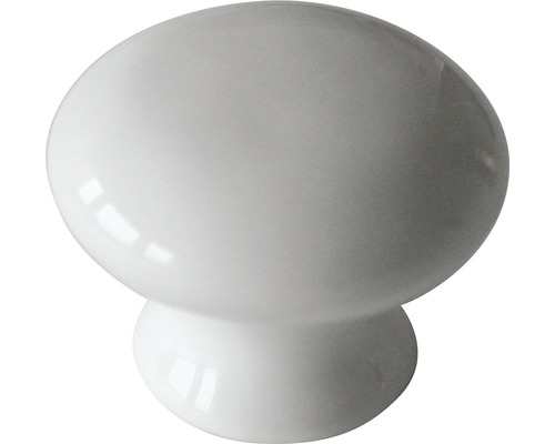 Möbelknopf Porzellan weiß ØxH 38/30 mm