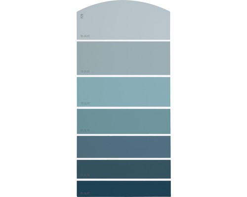 Farbmusterkarte Farbtonkarte F29 Farbwelt blau 21x10 cm