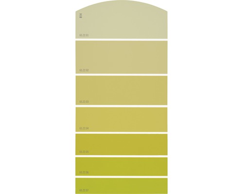 Farbmusterkarte Farbtonkarte B14 Farbwelt gelb 21x10 cm-0