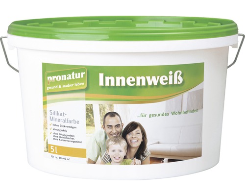 pronatur Innenweiß Silikatfarbe Mineralfarbe weiß 5 l