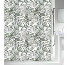 Duschvorhang spirella Tropic Textil 180 x 200 cm darkgreen-thumb-0