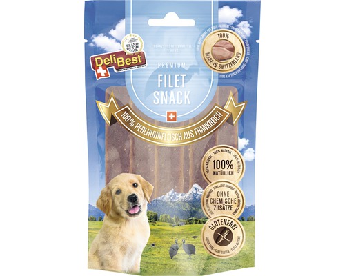 Hundesnack DeliBest Filet Snack Perlhuhnfleisch 90 g-0