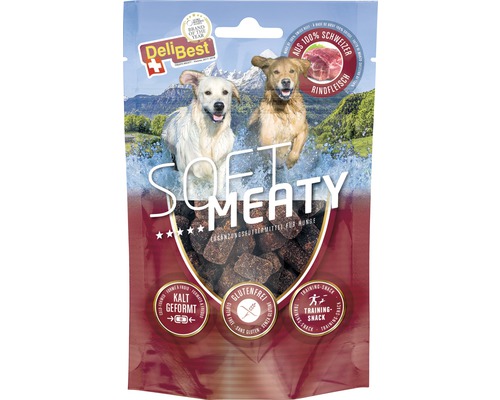 Hundesnack DeliBest Soft Meaty Dog mit Schweizer Rind 150 g-0