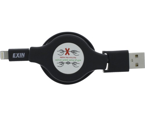 USB Lade-/ und Datenkabelroller 8-Pins / USB MFi-zertifiziert 75 cm schwarz-0